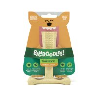Bamboodle Dog T-Bone Chew Toy Small Cheese Beige 4inch