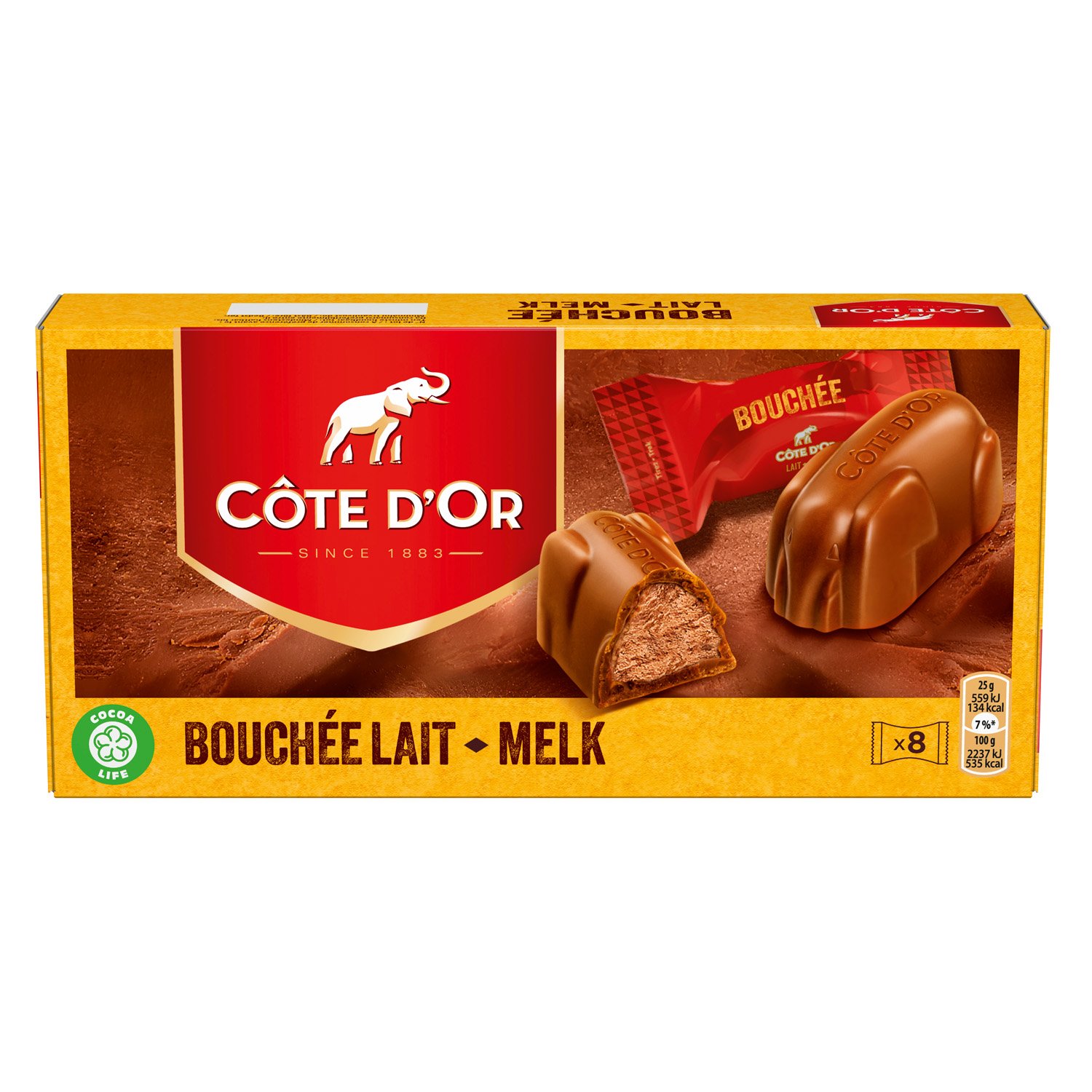 C�te d'Or milk chocolate bouchees (25g x 8pc) - 12x200g