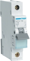 HAGER 16A MCB 1 POLE C TYPE 6KA