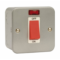Click Swith Metal Clad 1 Gang 45A DP c/w Neon