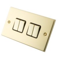 Polished Brass 4 Gang 2 Way Switch 6052-005