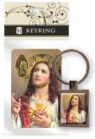 Key Ring & Prayer Card Set/Sacred Heart   (74453)