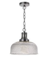 Tack 1 Light Glass Pendant Industrial Nickel | LV1802.0105