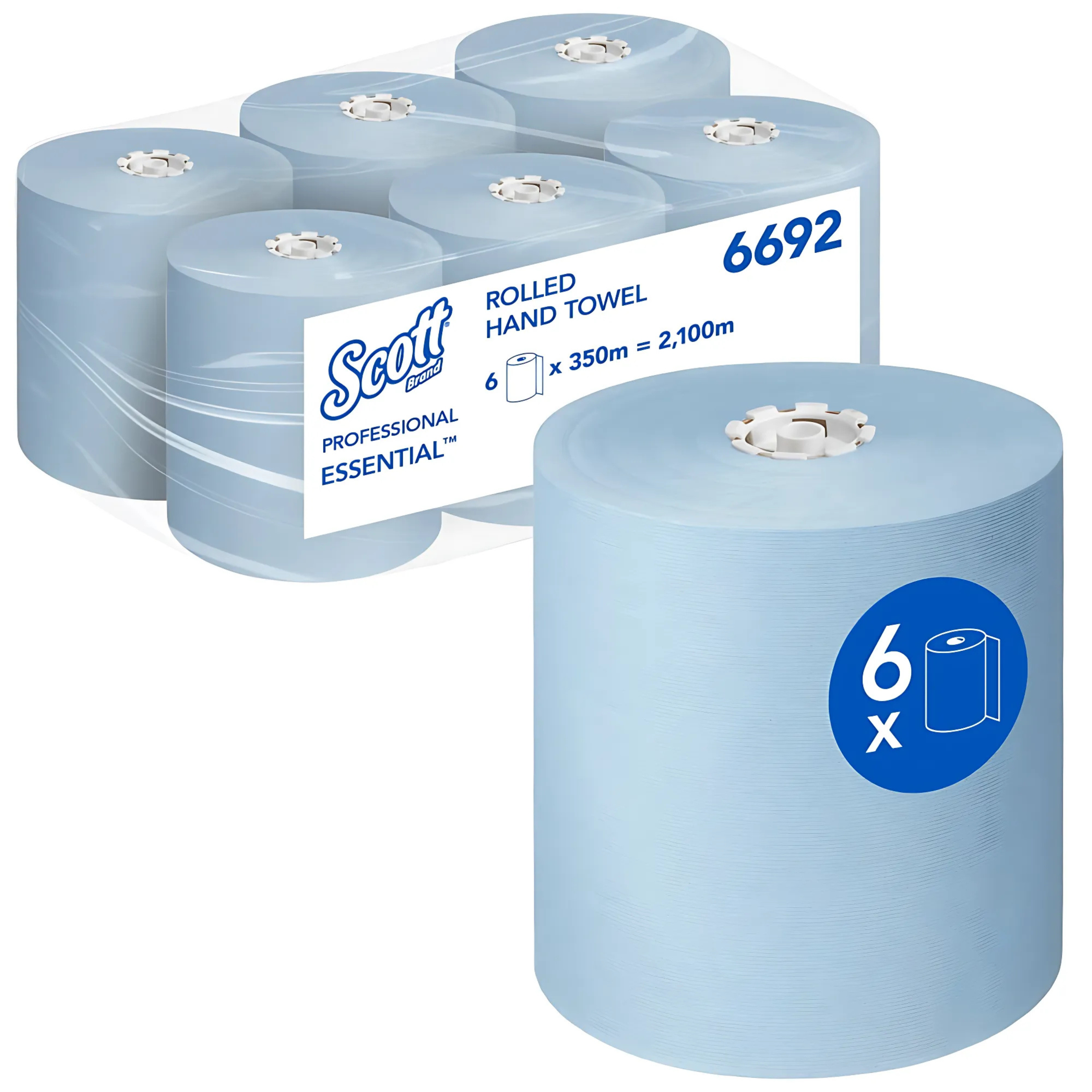 Scott Essential 350m Hand Towels - Roll / Blue (6 Pack)