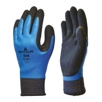 Showa Dual Coated Latex Gloves, Blue/Black
