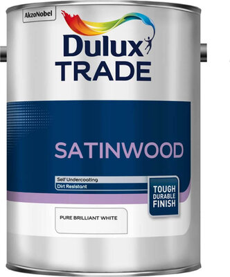 Dulux Trade Satinwood Pure Brilliant White 5L Paint 5183994