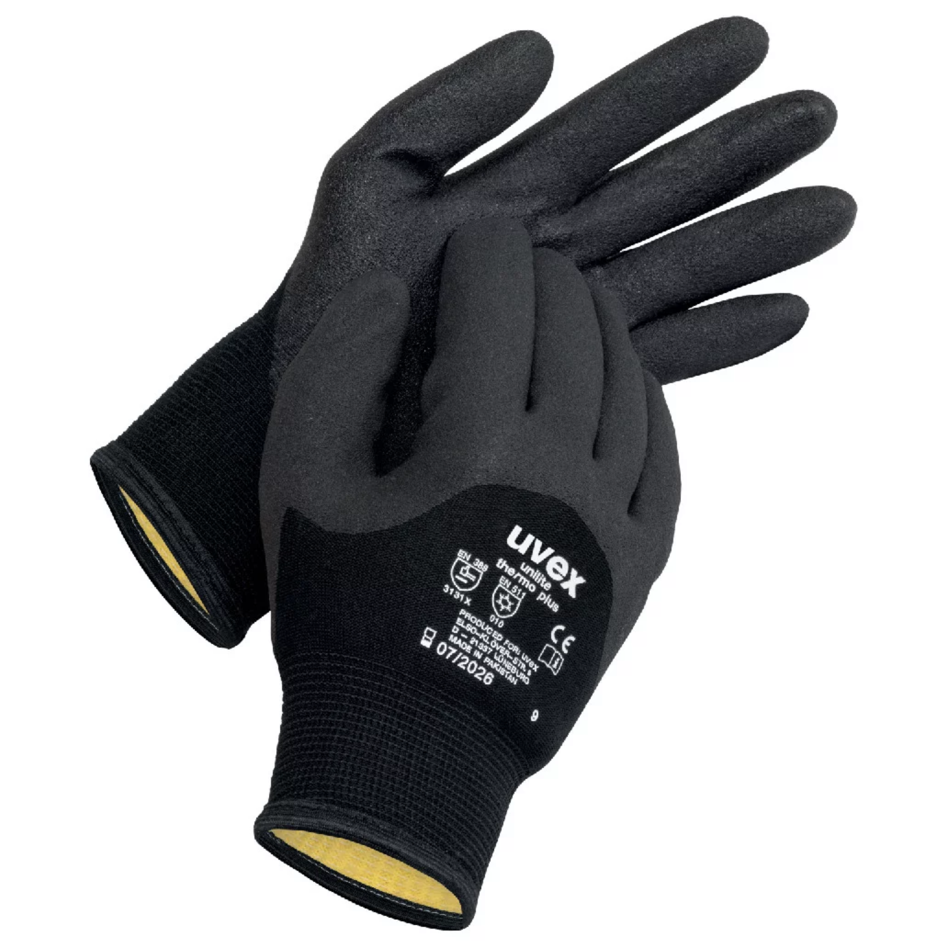 Uvex Unilite Thermo Plus Black Polymer Coated Gloves