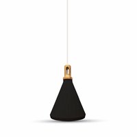 Modern Wooden Top Pendant Black