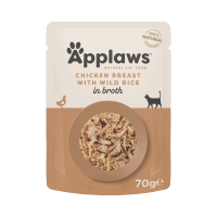 Applaws Cat Pouch Chicken Breast & Wild Rice in Broth 70g x 12