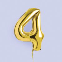 Gold Number '4' Foil 34" Balloon