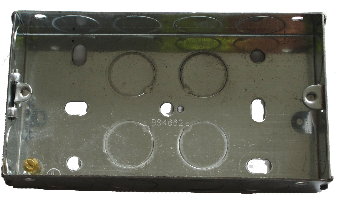 Cesco 25mm 2 Gang Flush Metal Box