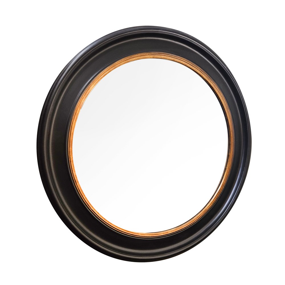 Round 90cm Mirror - Black/Gold 2