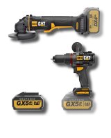 CAT Combi Drill 80Nm 20V & Grinder 125mm 18V with 1 x 5.0Ah Graphene Batt