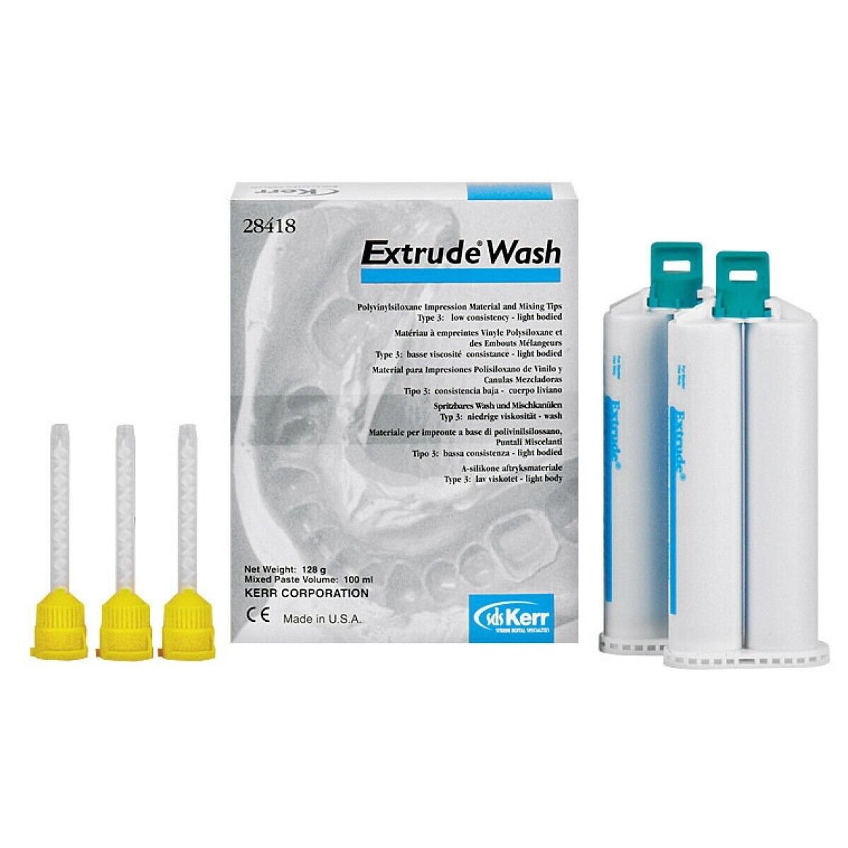 Kerr Extrude Wash (light blue) 2 X 50ml & 6 Mixiing Tips