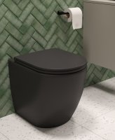 AVANTI BACK TO WALL RIMLESS WC & SEAT - CHARCOAL GREY