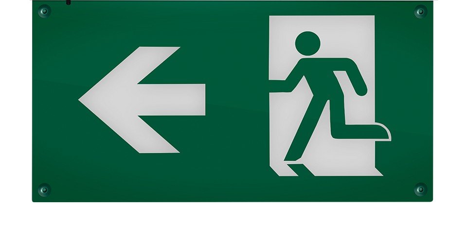 CROMPTON KRIOS EMERGENCY EXIT BLADE- LEFT & RIGHT LEGEND