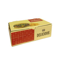Cardboard Full Colour Meal Box Burger And Fries Delicious(100) BF10