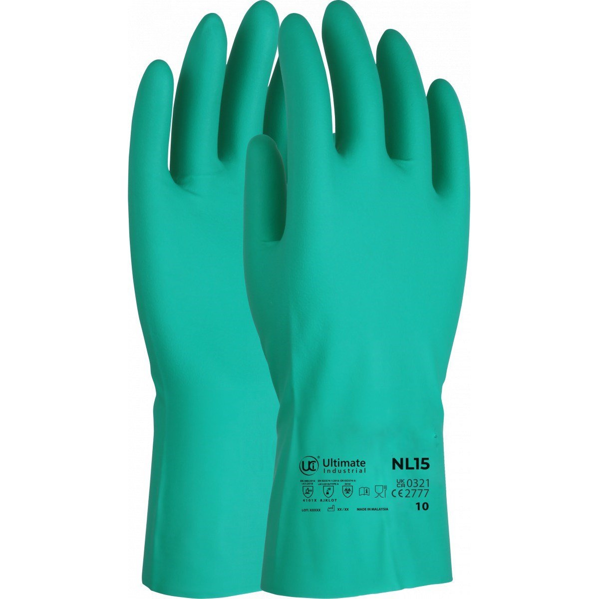 LIGHTWEIGHT NITRILE CHEMICAL GAUNTLET- CUT LEVEL 1