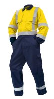 Cotton Overalls, D/N, LS, Yellow/Navy