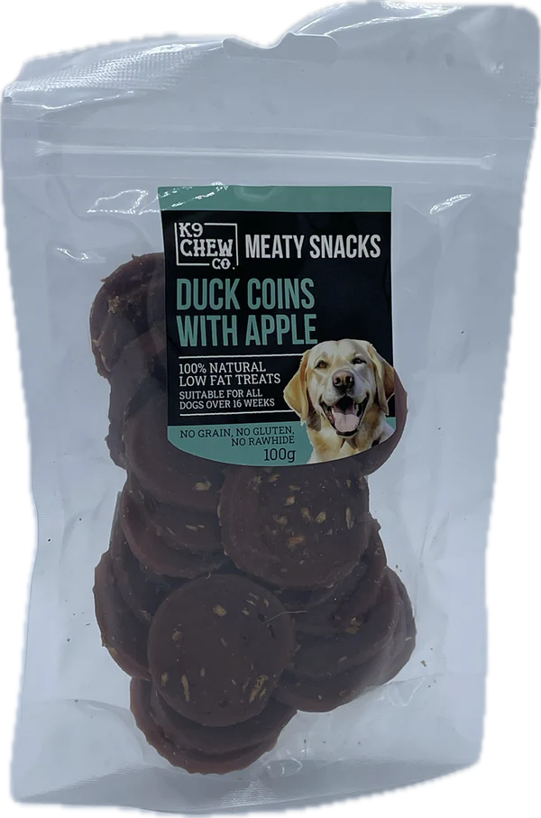 K9 Chew Co. Meaty Snacks Duck Coins with Apple 100g x 1