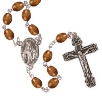 Wood  Rosary Oval Bead/Brown/Loose   (L/6252/BROWN)