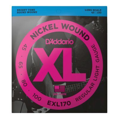 D'Addario XL Nickel Bass String Set Regular Light, Long Scale