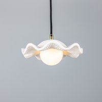 RIVALE PENDANT, MATTE WHITE,  SATIN BRASS, FROSTED, G9