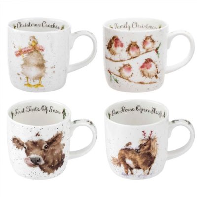 Wrendale Christmas Gift Set of 4 Mugs 