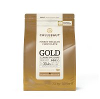 a golden bag of gold chocolate callets barry callebaut