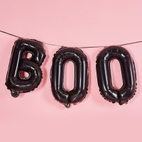Black 'Boo' 16" Foil Balloon Garland