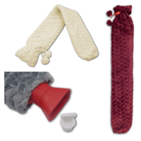 Life Long Hot Water Bottle 2L Furry Cover Assorted Colours