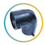 Radius Systems Elbow Black Electrofusion 160x90 Degree 16BAR WATER/10BAR GAS PE100 40V 4.0PIN WA3343
