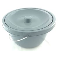 Spare Pot for Mobile Commode has a 5 litre capacity, along with a strong wire handle and the lid is very easy to lift off