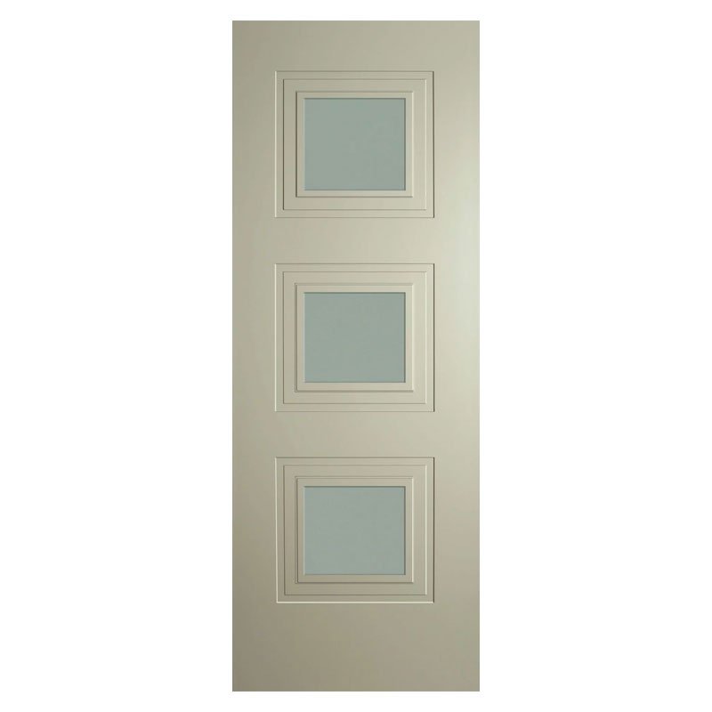 B112 Bergerac 3 Panel Opal Laminate Premium Primed Silk Grey