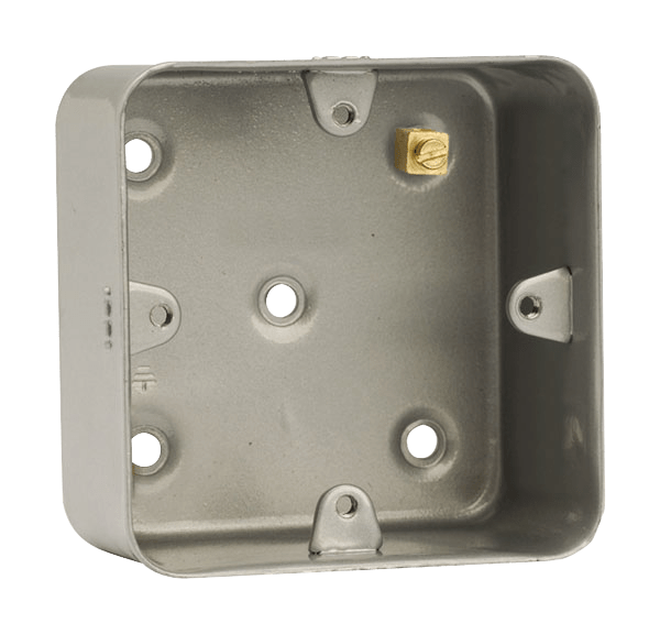 Click 1G 40mm Metal Clad Back Box No Knockouts CL085
