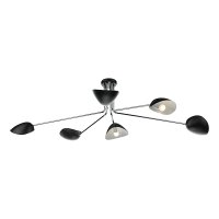 KRUG 6LT SEMI FLUSH BLACK AND POLISHED CHROME