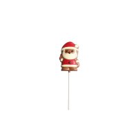 Decorated solid milk chocolate Santa lollies in display - 24 x 30g