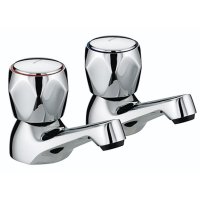 Bristan Chrome Plated Club Basin Taps with metal Heads VAC 1/2 C MT