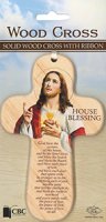 Solid Wood Cross 6 inch/Sacred Heart/House Blessing   (12535)