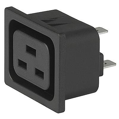 IEC Panel Outlet J, snap in/screw in, Front side