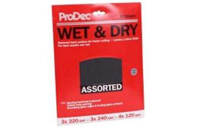 Wet and Dry Sandpaper Assorted Pk of 10