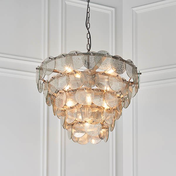 Endon Tiered Mercury Glass Pendant