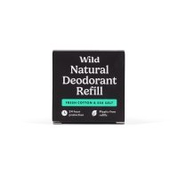 Wild Natural Deodorant Fresh Cotton & Sea Salt Mens Refill 40g