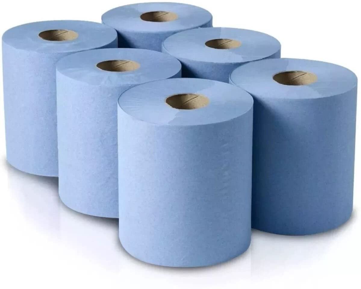 2 PLY CENTREFEED BLUE ROLL 100 METRES (PK OF 6)
