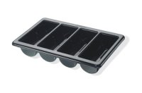 Cutlery Box Plastic Black 4 Division