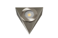 ROYAL 2.5W LED 240V triangular cabinet light, IP20, Brushed chrome, 3000K