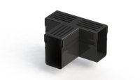 Slim 65mm Tee piece for Drain Channel with Black Grate