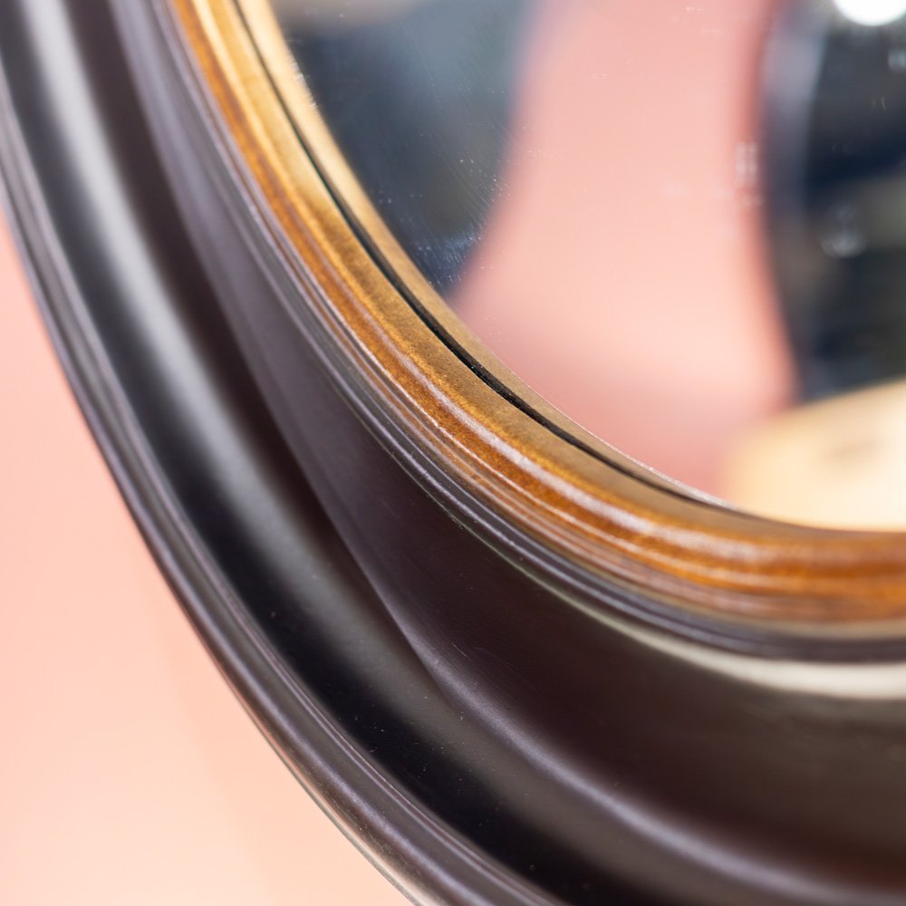 Round 90cm Mirror - Black/Gold 4