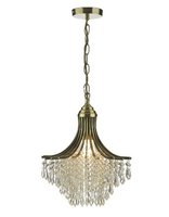Suri 1 Light Pendant, Antique Brass Complete With Clear Beads | LV1802.0100