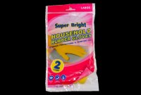 SUPERBRIGHT 2PK HOUSEHOLD RUBBER GLOVES LARGE